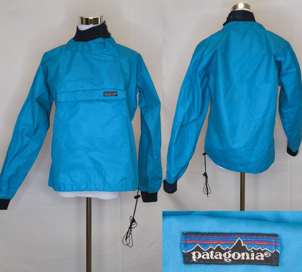Vintage 80s Patagonia Kayak Water Paddling Jacket Top Size XS Blue #W5655